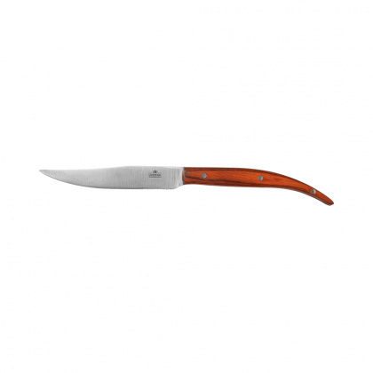 Нож для стейка 235 мм без зубцов Luxstahl коричневая ручка - интернет-магазин КленМаркет.ру