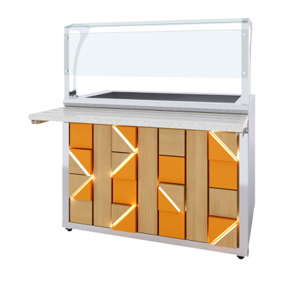 Прилавок холодильный Luxstahl ПХВ (С)- 1200 с ванной охлаждаемой Premium - интернет-магазин КленМаркет.ру