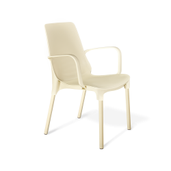 Стул пластиковый SHT-S76 (прямые ножки) с подлокотниками с жестким сиденьем - интернет-магазин КленМаркет.ру