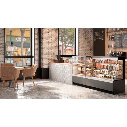Витрина кондитерская VETE KUB LUX 130 RAL7016 Муар - интернет-магазин КленМаркет.ру