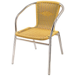 Стул алюминиевый с имитацией ротанга  - интернет-магазин КленМаркет.ру