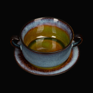 БУЛЬОННАЯ ПАРА 400мл, синий+зеленый 