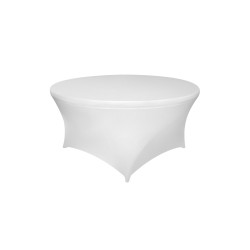 Чехол на стол круглый D=1,5 H=0,75 м Фуршет-3 универсальный бифлекс белый - интернет-магазин КленМаркет.ру