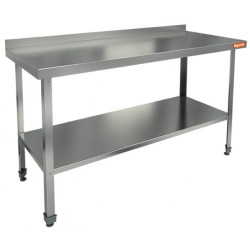 СТОЛ  производственный пристенный с бортом и полкой HICOLD НСО-11/7БП 281069 - интернет-магазин КленМаркет.ру