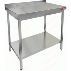 СТОЛ производственный пристенный с бортом и полкой HICOLD НСО-8/6БП 281112 - интернет-магазин КленМаркет.ру