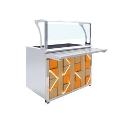 Прилавок холодильный Luxstahl ПХВ (С)-1200 с ванной охлаждаемой Premium - интернет-магазин КленМаркет.ру