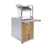 Прилавок для приборов и подносов Luxstahl ПП (С)-600 Premium