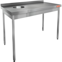 СТОЛ нержавеющий пристенный с бортом для сбора отходов HICOLD НДСО-14/6БЛ СЛЕВА 281048 - интернет-магазин КленМаркет.ру