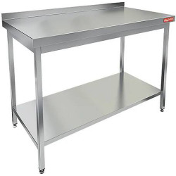 СТОЛ производственный пристенный с бортом и полкой HICOLD НСО-12/6БП (282662) - интернет-магазин КленМаркет.ру