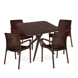 Обеденная группа (1+4) SHT-DS140 (пластик) - интернет-магазин КленМаркет.ру