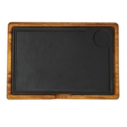 Доска для подачи 33*22 см дерево с чугунной вставкой LAVA [81249977] - интернет-магазин КленМаркет.ру