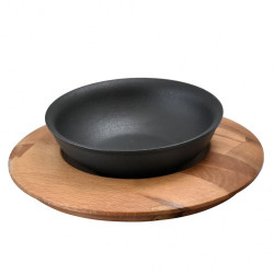 Сковорода для подачи на дерев. подст. 14 см круглая чугун LAVA [81249954] - интернет-магазин КленМаркет.ру