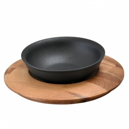 Сковорода для подачи на дерев. подст. 14 см круглая чугун LAVA [81249954] - интернет-магазин КленМаркет.ру