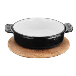 Сковорода для подачи на дерев. подст. 17 см круглая синяя чугун LAVA [81249986] - интернет-магазин КленМаркет.ру