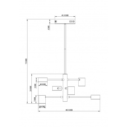 Люстра на штанге Moderli V2740-6CL Lewes - интернет-магазин КленМаркет.ру