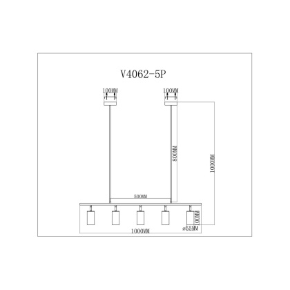 Подвесной светильник Moderli V4062-5P Section - интернет-магазин КленМаркет.ру