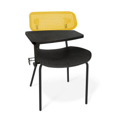 Стул пластиковый SHT-S85м-RD с пюпитром с жестким сиденьем  - интернет-магазин КленМаркет.ру