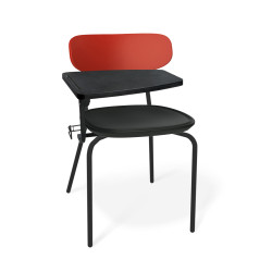 Стул пластиковый SHT-S85м-RD-2 с пюпитром с  жестким сиденьем  - интернет-магазин КленМаркет.ру