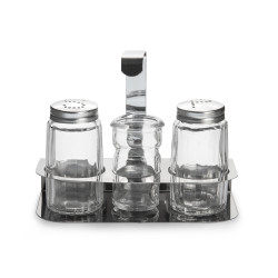 Набор для специй 3 предмета (соль, перец, зубоч) нержавеющая сталь, крюк Luxstahl [KH-323] - интернет-магазин КленМаркет.ру