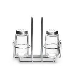 Набор для специй 2 предмета (соль, перец) + салфетница нержавеющая сталь, Luxstahl [KH-334] - интернет-магазин КленМаркет.ру