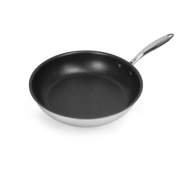 СКОВОРОДА с рифленым дном d=280/60 нерж. антиприг. покрытие, ИНДУКЦИЯ, LUXSTAHL - интернет-магазин КленМаркет.ру