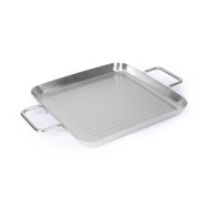 СКОВОРОДА-ГРИЛЬ квадратная 260х260 нерж. с двумя ручками,ИНДУКЦИЯ, LUXSTAHL