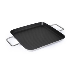 СКОВОРОДА-ГРИЛЬ квадратная 260х260 нерж. антиприг. покрытие с двумя ручками, ИНДУКЦИЯ, LUXSTAHL - интернет-магазин КленМаркет.ру