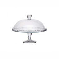 Подставка для торта 322 мм с крышкой стеклянная (бортик вверх) [95200/b]