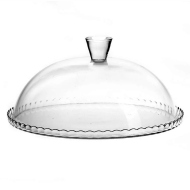 Подставка для торта 322 мм с крышкой стеклянная б/ножки (бортик вверх) [95198/b]