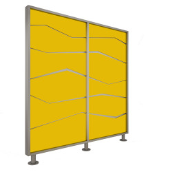 Перегородка 2-х секционная стандарт Zigzag (Зигзаг) без подсветки 1275х150х2025 мм - интернет-магазин КленМаркет.ру