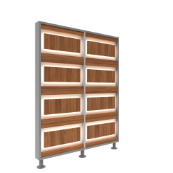 Перегородка 2-х секционная стандарт EcoWood (ЭкоВуд) с подсветкой 1275х150х2025 мм - интернет-магазин КленМаркет.ру