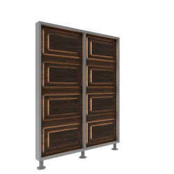 Перегородка 2-х секционная стандарт Pafos (Пафос) с подсветкой 1275х150х1650 мм - интернет-магазин КленМаркет.ру