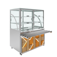 Прилавок холодильный Junior Luxstahl ПХК (С)-1200 Premium (нерж.)