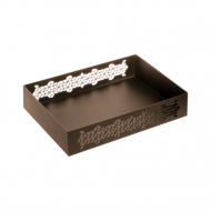 Емкость для фуршета ажурная 350х250х70 мм бронза Luxstahl