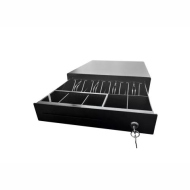 Денежный ящик EPSON 335S, 335 × 365 × 90 мм) чёрный, Замок ККТ Атол, пластиковый лоток.