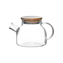 ЧАЙНИК ЗАВАРОЧНЫЙ 400мл с бамбуковой крышкой стекло - интернет-магазин КленМаркет.ру