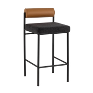 Стул барный «Бунсли, букле» с мягким сиденьем (окрашенный металлокаркас)