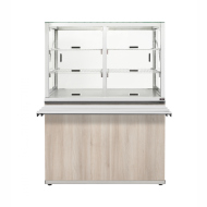 Прилавок нейтральный с витриной Luxstahl ПНВ-1200 Premium (нерж.)