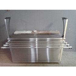 Прилавок нейтральный с верхней полкой Luxstahl ПНП (С) -1500 нерж - интернет-магазин КленМаркет.ру