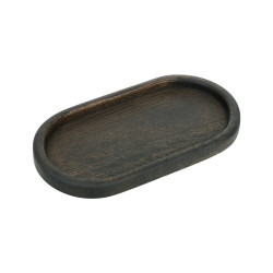 ПОДНОС овальный 260х140мм дуб, цвет угольный - интернет-магазин КленМаркет.ру