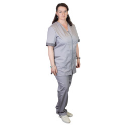 Блузон женский на молнии серый (1142) отделка темно-серый (1120) [00008 р.50] М - интернет-магазин КленМаркет.ру