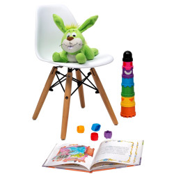 Стул пластиковый «Eames Бэмби» с жестким сиденьем (ножки дерево) - интернет-магазин КленМаркет.ру