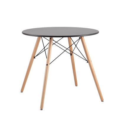 Стол обеденный «Eames D-800 мм, 4 ножки Черный» обеденный нераздвижной - интернет-магазин КленМаркет.ру