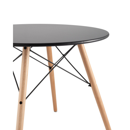 Стол обеденный «Eames D-800 мм, 4 ножки Черный» обеденный нераздвижной - интернет-магазин КленМаркет.ру