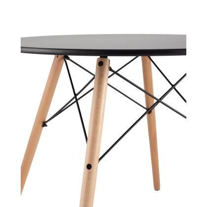 Стол обеденный «Eames D-800 мм, 4 ножки Черный» обеденный нераздвижной - интернет-магазин КленМаркет.ру