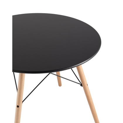 Стол обеденный «Eames D-800 мм, 4 ножки Черный» обеденный нераздвижной - интернет-магазин КленМаркет.ру