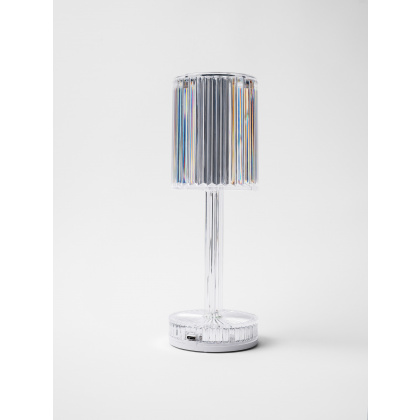 Лампа настольная LED GATSBY беспроводная прозрачная d=8,5 см. h=24,5 см. 15 цветов, 7 режимов яркости, нерж./акрил - интернет-магазин КленМаркет.ру