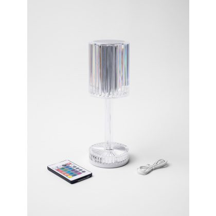 Лампа настольная LED GATSBY беспроводная прозрачная d=8,5 см. h=24,5 см. 15 цветов, 7 режимов яркости, нерж./акрил - интернет-магазин КленМаркет.ру