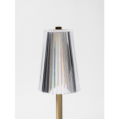 Лампа настольная LED CRYSTAL беспроводная золотая d=11 см. h=29,5 см. 3 цвета (телпый/натуральный/белый), 1 режим яркости, нерж./акрил - интернет-магазин КленМаркет.ру