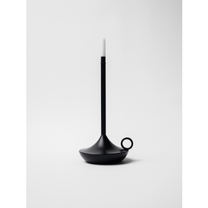 Лампа настольная LED CANDLE беспроводная черная d=11 см. h=25,5 см. 1 цвет, 3 режима яркости, алюм. - интернет-магазин КленМаркет.ру